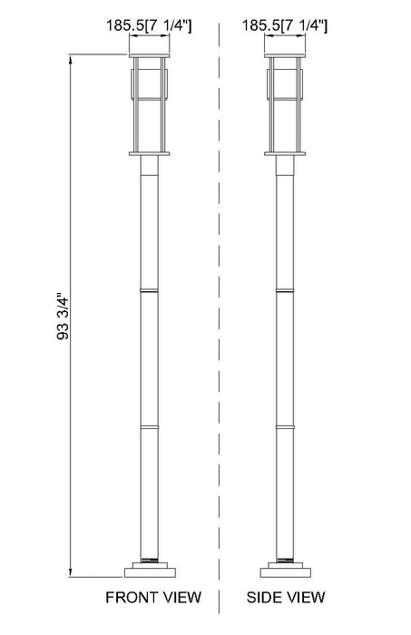 Outdoor Post Mounted Fixture Z-Lite 517PHB-567P-BK-LED Black Luca 1 Light Outdoor Post Mounted Fixture Z-Lite