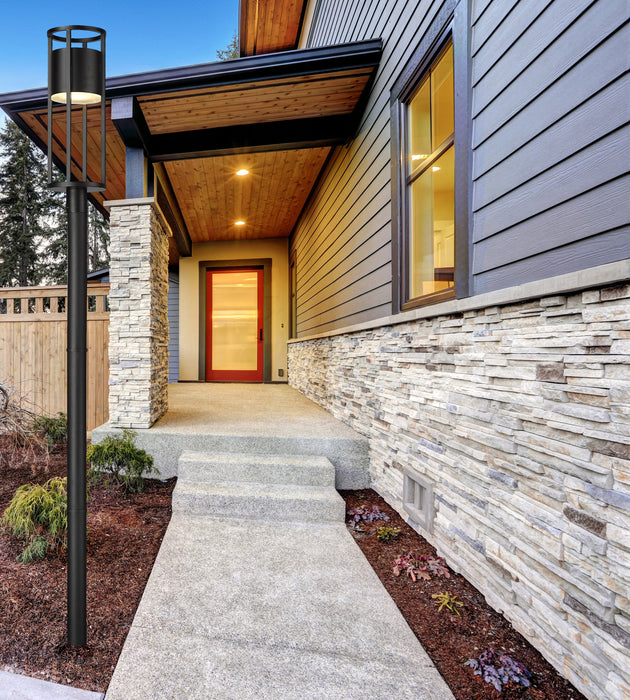 Outdoor Post Mounted Fixture Z-Lite 517PHB-567P-BK-LED Black Luca 1 Light Outdoor Post Mounted Fixture Z-Lite