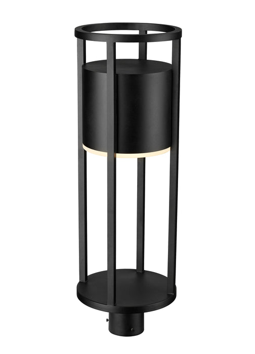 Outdoor Post Mount Fixture Z-Lite 517PHB-BK-LED Black Luca 1 Light Outdoor Post Mount Fixture Z-Lite