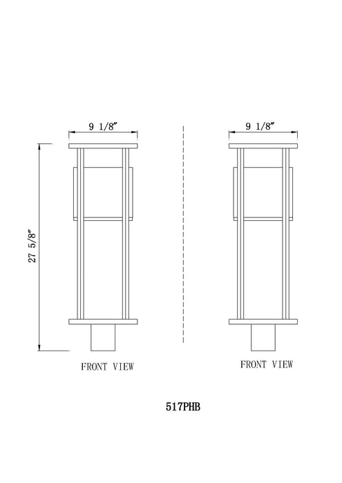 Outdoor Post Mount Fixture Z-Lite 517PHB-BK-LED Black Luca 1 Light Outdoor Post Mount Fixture Z-Lite