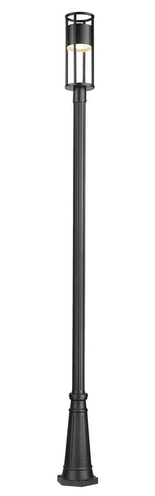 Outdoor Post Mounted Fixture Z-Lite 517PHM-519P-BK-LED Black Luca 1 Light Outdoor Post Mounted Fixture Z-Lite