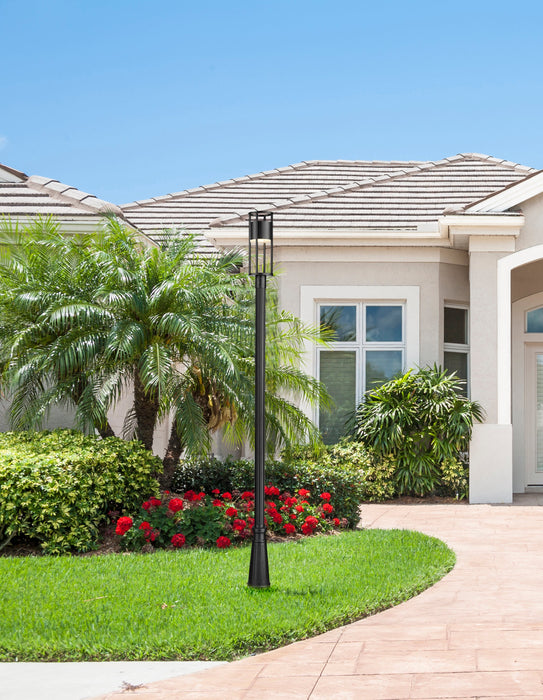 Outdoor Post Mounted Fixture Z-Lite 517PHM-519P-BK-LED Black Luca 1 Light Outdoor Post Mounted Fixture Z-Lite