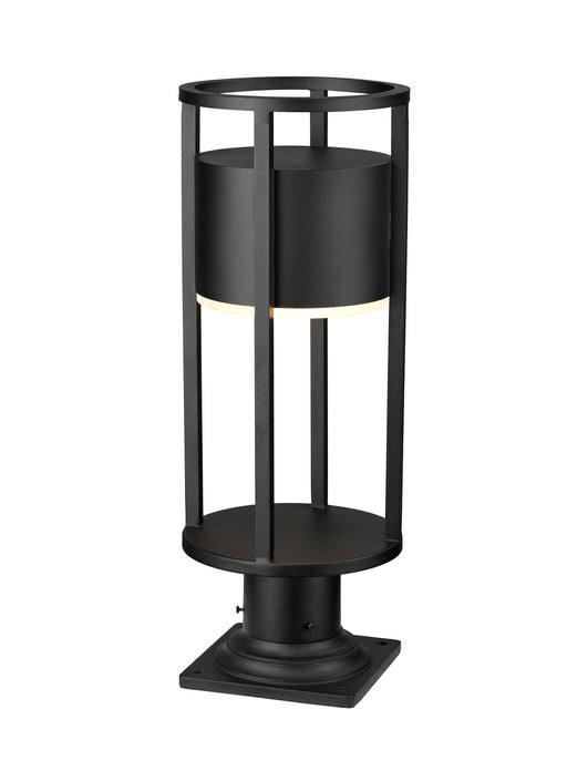 Outdoor Pier Mounted Fixture Z-Lite 517PHM-533PM-BK-LED Black Luca 1 Light Outdoor Pier Mounted Fixture Z-Lite