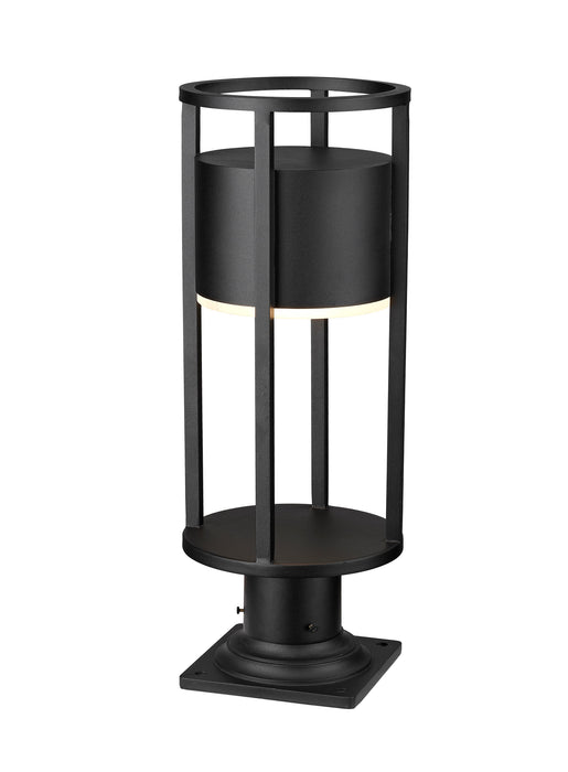 Outdoor Pier Mounted Fixture Z-Lite 517PHM-533PM-BK-LED Black Luca 1 Light Outdoor Pier Mounted Fixture Z-Lite