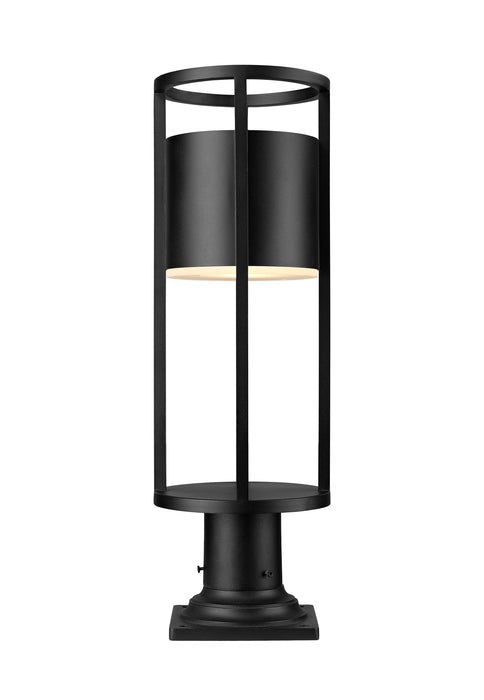 Outdoor Pier Mounted Fixture Z-Lite 517PHM-533PM-BK-LED Black Luca 1 Light Outdoor Pier Mounted Fixture Z-Lite