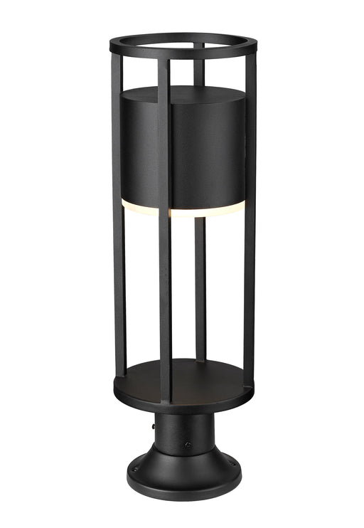 Outdoor Pier Mounted Fixture Z-Lite 517PHM-553PM-BK-LED Black Luca 1 Light Outdoor Pier Mounted Fixture Z-Lite