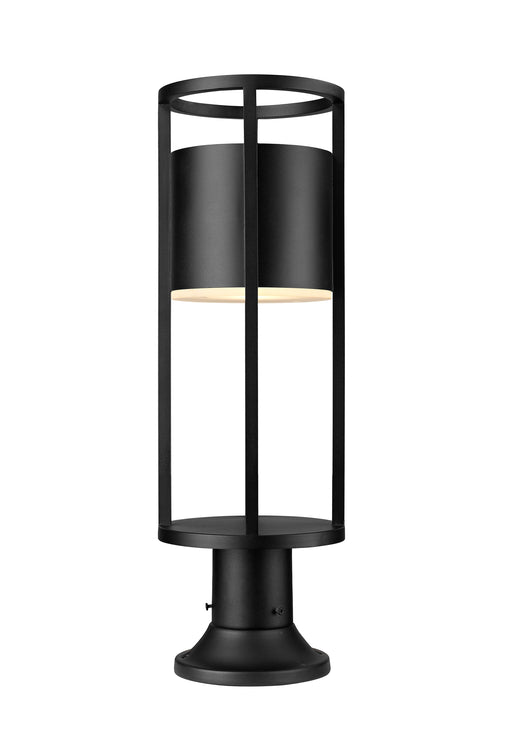 Outdoor Pier Mounted Fixture Z-Lite 517PHM-553PM-BK-LED Black Luca 1 Light Outdoor Pier Mounted Fixture Z-Lite