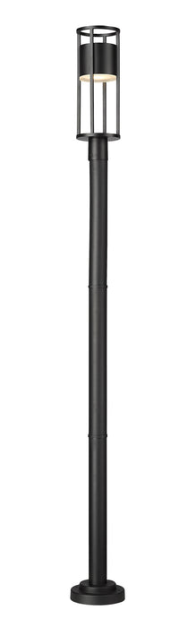 Outdoor Post Mounted Fixture Z-Lite 517PHM-567P-BK-LED Black Luca 1 Light Outdoor Post Mounted Fixture Z-Lite