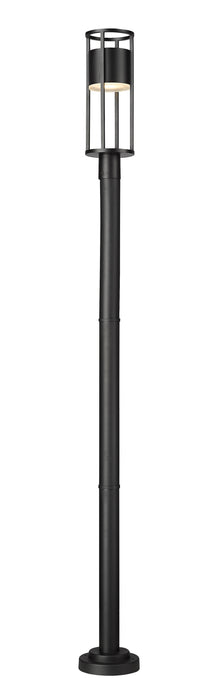 Outdoor Post Mounted Fixture Z-Lite 517PHM-567P-BK-LED Black Luca 1 Light Outdoor Post Mounted Fixture Z-Lite
