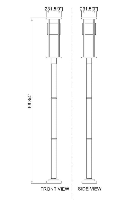 Outdoor Post Mounted Fixture Z-Lite 517PHM-567P-BK-LED Black Luca 1 Light Outdoor Post Mounted Fixture Z-Lite