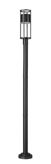 Outdoor Post Mounted Fixture Z-Lite 517PHM-567P-BK-LED Black Luca 1 Light Outdoor Post Mounted Fixture Z-Lite
