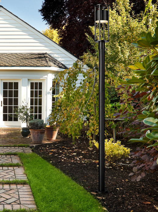 Outdoor Post Mounted Fixture Z-Lite 517PHM-567P-BK-LED Black Luca 1 Light Outdoor Post Mounted Fixture Z-Lite