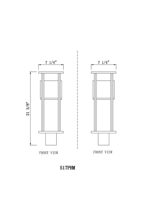 Outdoor Post Mount Fixture Z-Lite 517PHM-BK-LED Black Luca 1 Light Outdoor Post Mount Fixture Z-Lite