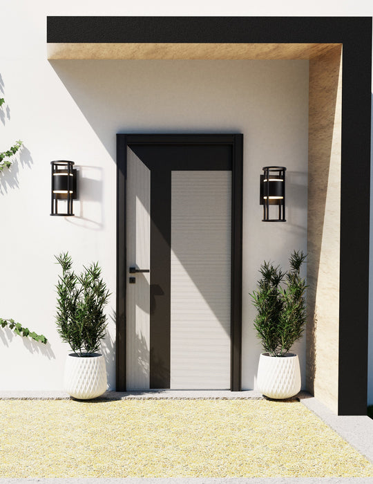 Outdoor Wall Light Z-Lite 517S-BK-LED Black Luca 2 Light Outdoor Wall Light Z-Lite