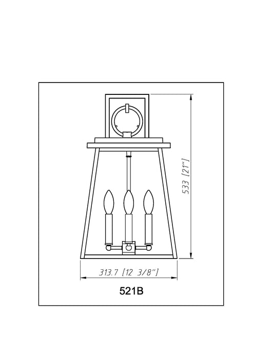 Outdoor Wall Light Z-Lite 521B-BK Black Broughton 4 Light Outdoor Wall Light Z-Lite