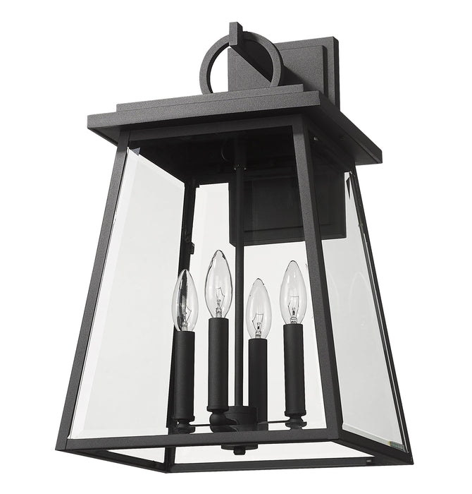 Outdoor Wall Light Z-Lite 521B-BK Black Broughton 4 Light Outdoor Wall Light Z-Lite