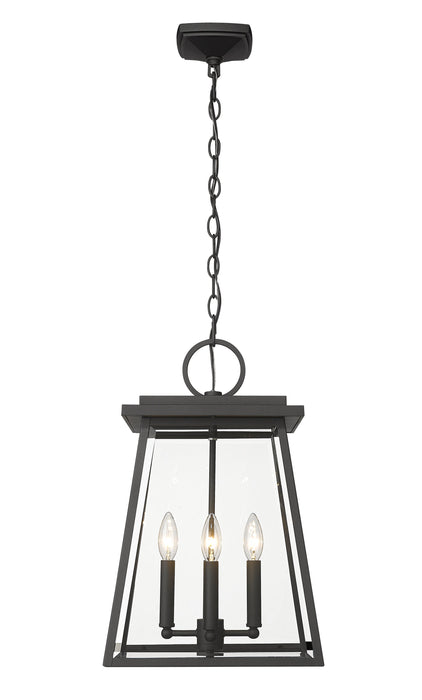 Outdoor Chain Mount Ceiling Fixture Z-Lite 521CHB-BK Black Broughton 4 Light Outdoor Chain Mount Ceiling Fixture Z-Lite