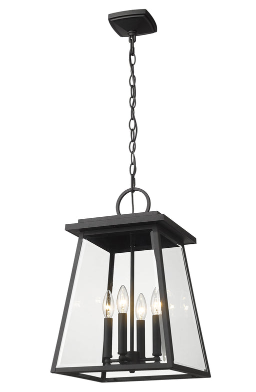 Outdoor Chain Mount Ceiling Fixture Z-Lite 521CHB-BK Black Broughton 4 Light Outdoor Chain Mount Ceiling Fixture Z-Lite