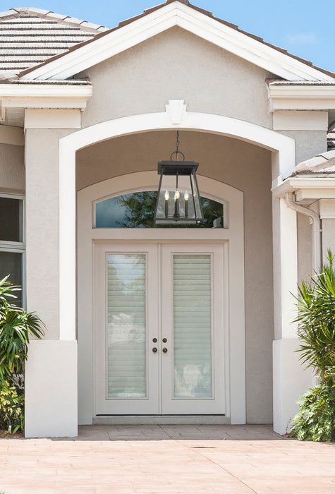 Outdoor Chain Mount Ceiling Fixture Z-Lite 521CHB-BK Black Broughton 4 Light Outdoor Chain Mount Ceiling Fixture Z-Lite