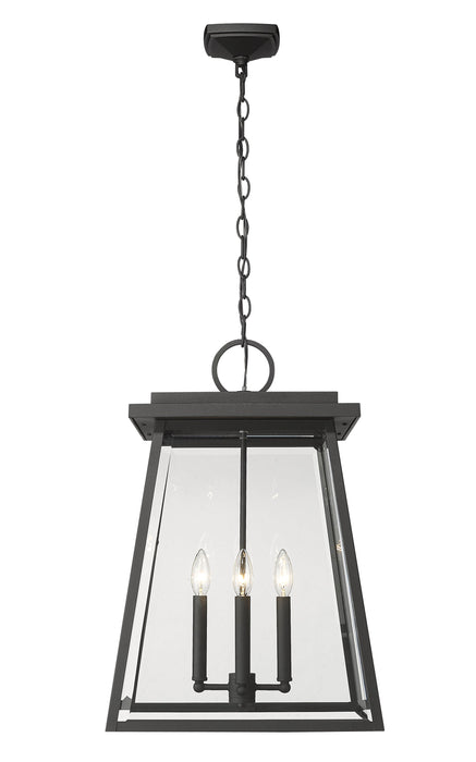 Outdoor Chain Mount Ceiling Fixture Z-Lite 521CHXL-BK Black Broughton 4 Light Outdoor Chain Mount Ceiling Fixture Z-Lite