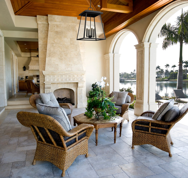 Outdoor Chain Mount Ceiling Fixture Z-Lite 521CHXL-BK Black Broughton 4 Light Outdoor Chain Mount Ceiling Fixture Z-Lite