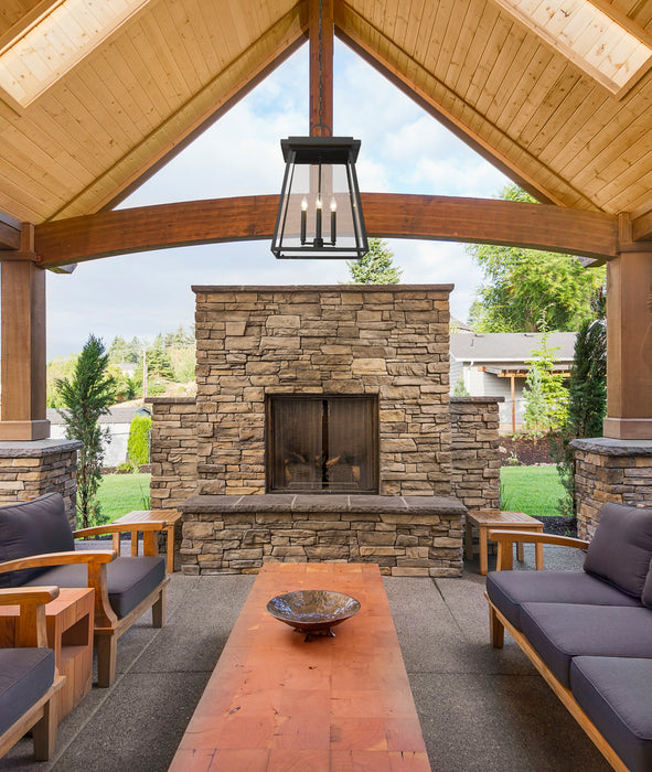 Outdoor Chain Mount Ceiling Fixture Z-Lite 521CHXL-BK Black Broughton 4 Light Outdoor Chain Mount Ceiling Fixture Z-Lite