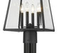 Outdoor Post Mounted Fixture Z-Lite 521PHBR-519P-BK Black Broughton 4 Light Outdoor Post Mounted Fixture Z-Lite
