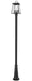 Outdoor Post Mounted Fixture Z-Lite 521PHBR-519P-BK Black Broughton 4 Light Outdoor Post Mounted Fixture Z-Lite