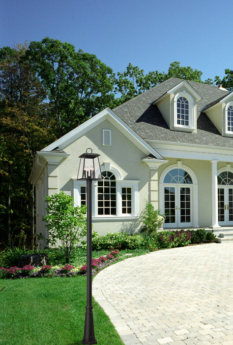 Outdoor Post Mounted Fixture Z-Lite 521PHBR-519P-BK Black Broughton 4 Light Outdoor Post Mounted Fixture Z-Lite