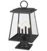 Outdoor Pier Mounted Fixture Z-Lite 521PHBR-533PM-BK Black Broughton 4 Light Outdoor Pier Mounted Fixture Z-Lite