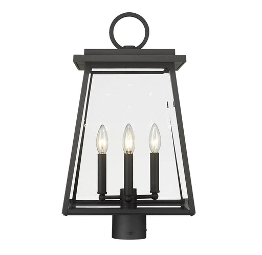 Outdoor Post Mount Fixture Z-Lite 521PHBR-BK Black Broughton 4 Light Outdoor Post Mount Fixture Z-Lite