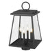 Outdoor Post Mount Fixture Z-Lite 521PHBR-BK Black Broughton 4 Light Outdoor Post Mount Fixture Z-Lite