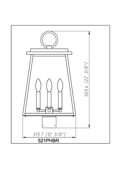Outdoor Post Mount Fixture Z-Lite 521PHBR-BK Black Broughton 4 Light Outdoor Post Mount Fixture Z-Lite