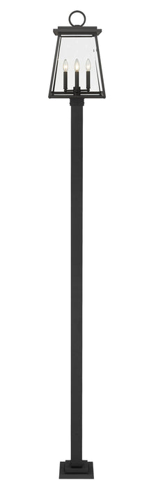 Outdoor Post Mounted Fixture Z-Lite 521PHBS-536P-BK Black Broughton 4 Light Outdoor Post Mounted Fixture Z-Lite