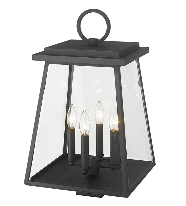 Outdoor Post Mount Fixture Z-Lite 521PHBS-BK Black Broughton 4 Light Outdoor Post Mount Fixture Z-Lite