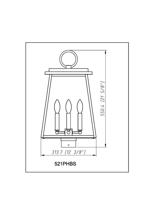 Outdoor Post Mount Fixture Z-Lite 521PHBS-BK Black Broughton 4 Light Outdoor Post Mount Fixture Z-Lite