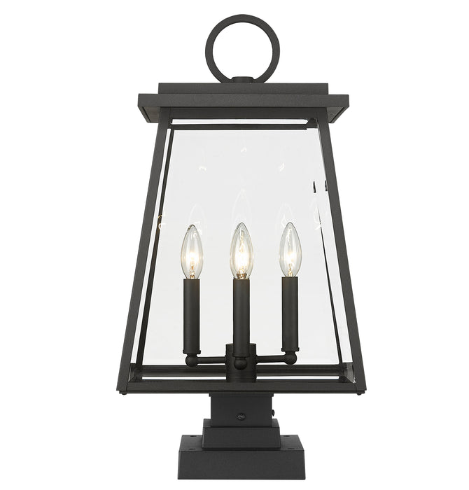 Outdoor Pier Mounted Fixture Z-Lite 521PHBS-SQPM-BK Black Broughton 4 Light Outdoor Pier Mounted Fixture Z-Lite