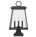 Outdoor Pier Mounted Fixture Z-Lite 521PHBS-SQPM-BK Black Broughton 4 Light Outdoor Pier Mounted Fixture Z-Lite