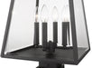Outdoor Pier Mounted Fixture Z-Lite 521PHBS-SQPM-BK Black Broughton 4 Light Outdoor Pier Mounted Fixture Z-Lite