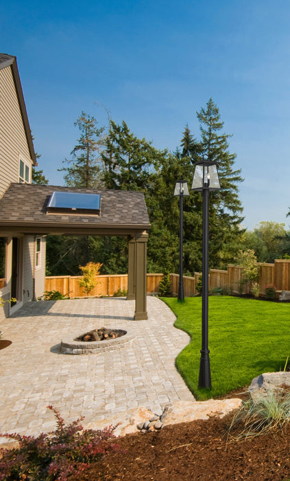 Outdoor Post Mounted Fixture Z-Lite 521PHMR-519P-BK Black Broughton 2 Light Outdoor Post Mounted Fixture Z-Lite