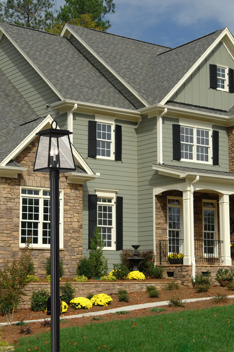 Outdoor Post Mounted Fixture Z-Lite 521PHMR-519P-BK Black Broughton 2 Light Outdoor Post Mounted Fixture Z-Lite