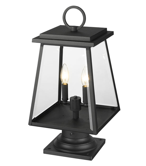 Outdoor Pier Mounted Fixture Z-Lite 521PHMR-533PM-BK Black Broughton 2 Light Outdoor Pier Mounted Fixture Z-Lite
