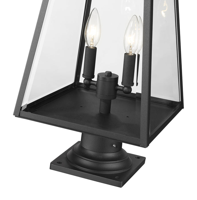 Outdoor Pier Mounted Fixture Z-Lite 521PHMR-533PM-BK Black Broughton 2 Light Outdoor Pier Mounted Fixture Z-Lite