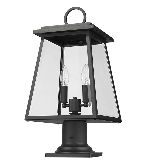 Outdoor Pier Mounted Fixture Z-Lite 521PHMR-533PM-BK Black Broughton 2 Light Outdoor Pier Mounted Fixture Z-Lite