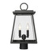 Outdoor Post Mount Fixture Z-Lite 521PHMR-BK Black Broughton 2 Light Outdoor Post Mount Fixture Z-Lite