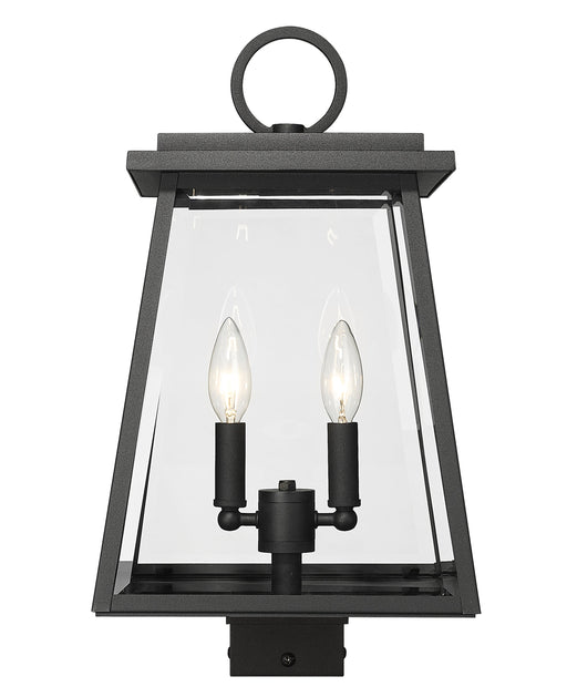 Outdoor Post Mount Fixture Z-Lite 521PHMS-BK Black Broughton 2 Light Outdoor Post Mount Fixture Z-Lite