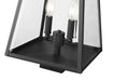 Outdoor Post Mount Fixture Z-Lite 521PHMS-BK Black Broughton 2 Light Outdoor Post Mount Fixture Z-Lite
