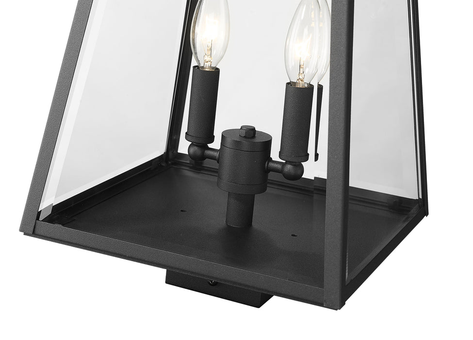 Outdoor Post Mount Fixture Z-Lite 521PHMS-BK Black Broughton 2 Light Outdoor Post Mount Fixture Z-Lite
