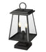 Outdoor Pier Mounted Fixture Z-Lite 521PHMS-SQPM-BK Black Broughton 2 Light Outdoor Pier Mounted Fixture Z-Lite
