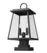 Outdoor Pier Mounted Fixture Z-Lite 521PHMS-SQPM-BK Black Broughton 2 Light Outdoor Pier Mounted Fixture Z-Lite
